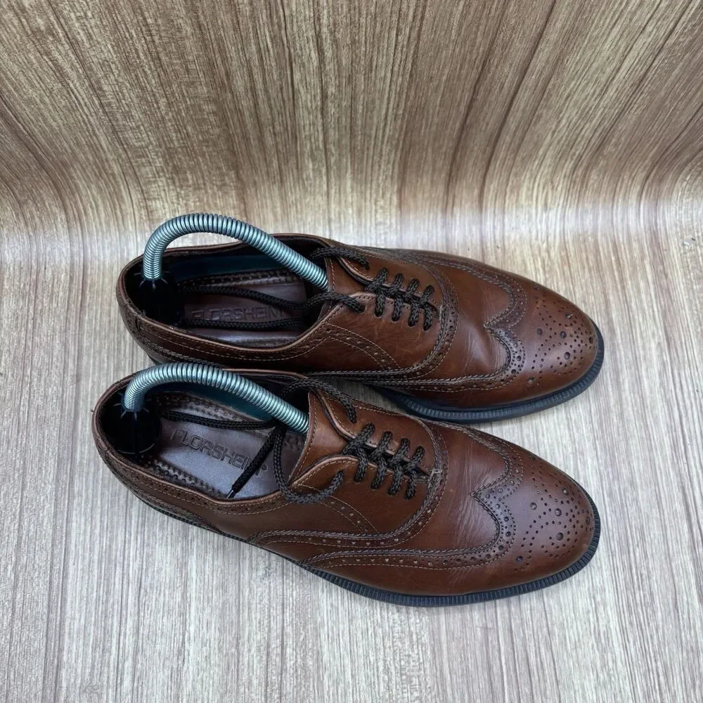 Florsheim Men’s Brown  Leather Wingtip Oxford‎ Comfort Shoes Size 8 D